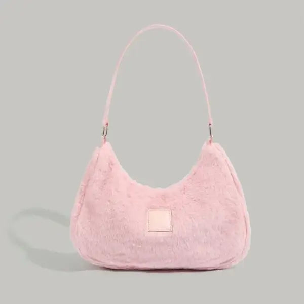 2024 New Autumn/Winter Plush Underarm Bag Korean Style Versatile Handbag Polyester Fiber Soft Single Shoulder Bag