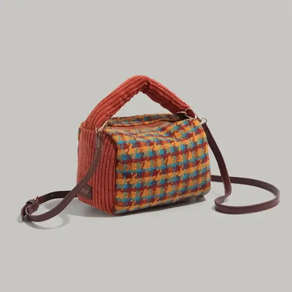 Autumn/Winter2024 New Thousand Birds Pattern Women’s Versatile Handbag Cute Swine Bag Student Commuting Single Shoulder