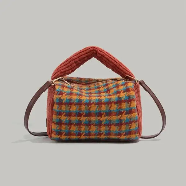 Autumn/Winter2024 New Thousand Birds Pattern Women’s Versatile Handbag Cute Swine Bag Student Commuting Single Shoulder