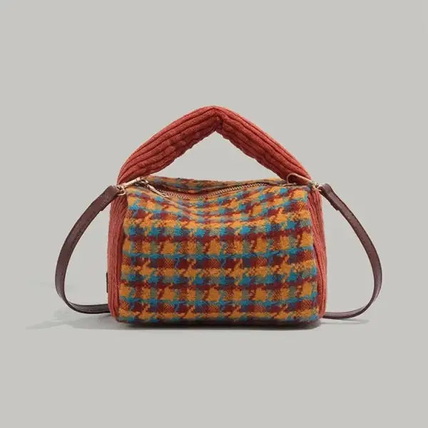 Autumn/Winter2024 New Thousand Birds Pattern Women’s Versatile Handbag Cute Swine Bag Student Commuting Single Shoulder