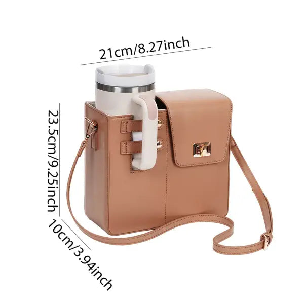 Crossbody Bag for Stanley Cup Purse Portable Water Bottle Holder with Adjustable Shoulder Strap Large Capacity Cup