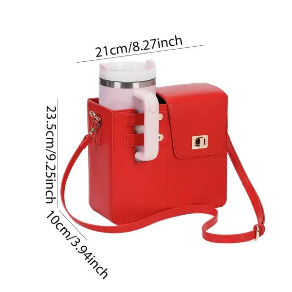 Crossbody Bag for Stanley Cup Purse Portable Water Bottle Holder with Adjustable Shoulder Strap Large Capacity Cup
