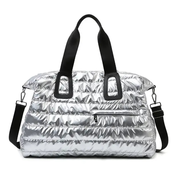 Sac week end femme spacieux noir - Argent