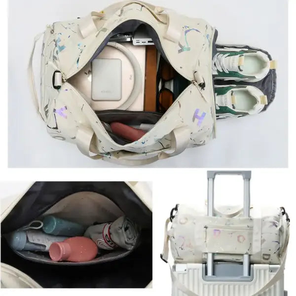 Gym Yoga Sport Dance Bag For Girl Boy Graffiti Letters Printing Travel Fitness Siwmming Dry Wet Waterproof Crossbody