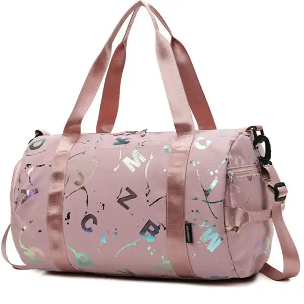 Gym Yoga Sport Dance Bag For Girl Boy Graffiti Letters Printing Travel Fitness Siwmming Dry Wet Waterproof Crossbody