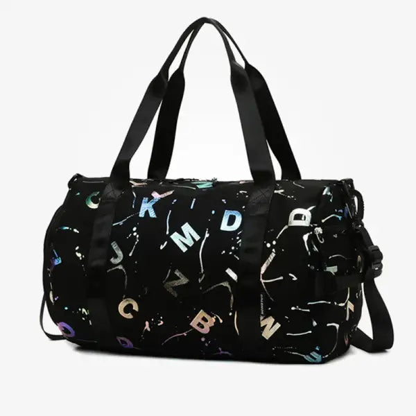Gym Yoga Sport Dance Bag For Girl Boy Graffiti Letters Printing Travel Fitness Siwmming Dry Wet Waterproof Crossbody
