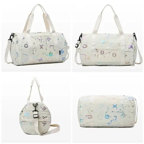 Gym Yoga Sport Dance Bag For Girl Boy Graffiti Letters Printing Travel Fitness Siwmming Dry Wet Waterproof Crossbody