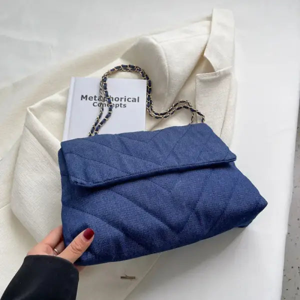 Handbag Woman Fashion Luxury Denim Blue Shoulder Bag Briefcase Messenger Bags Large Capacity Work Study Street Tote Bag