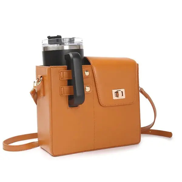 Popular outdoor portable large thermos bottle cap water cup storage bag one shoulder tilt span water cup bag