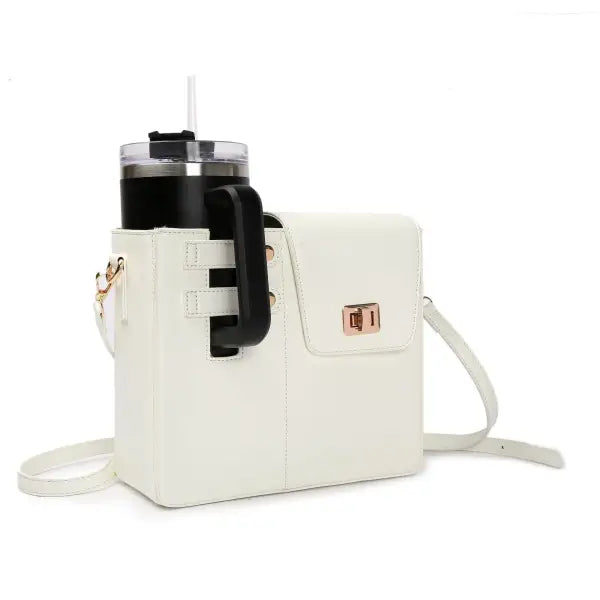Popular outdoor portable large thermos bottle cap water cup storage bag one shoulder tilt span water cup bag - B