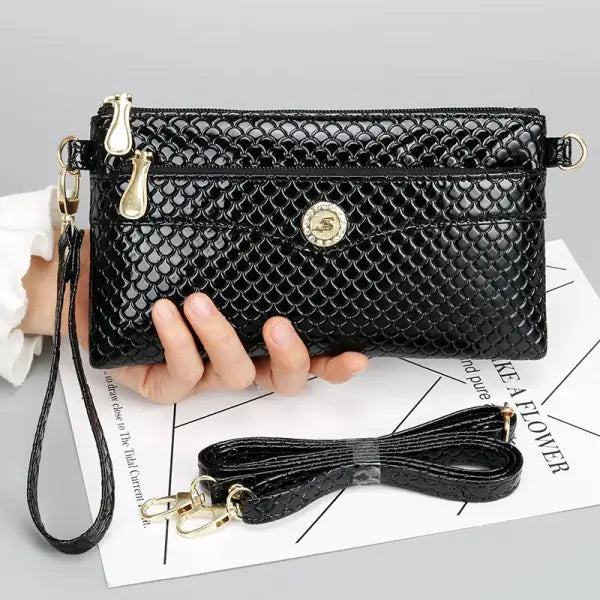PU Crocodile Pattern Shoulder Bag Fashion Crossbody Bag for Women Small Girl Small Square Phone Bag Hardware Smooth