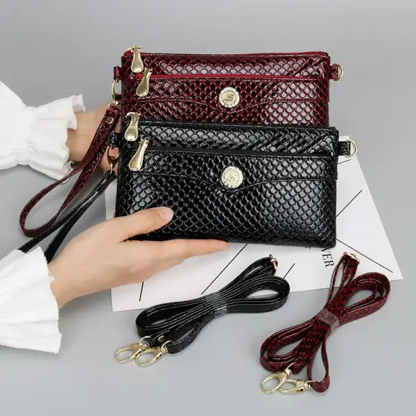 PU Crocodile Pattern Shoulder Bag Fashion Crossbody Bag for Women Small Girl Small Square Phone Bag Hardware Smooth
