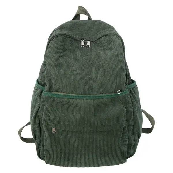 Sac à dos unisexe velours côtelé 48 x 31 x 13 cm - Vert