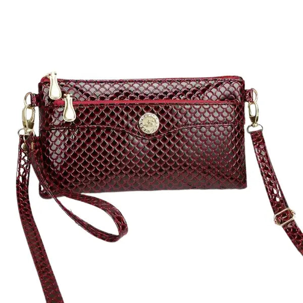 sac bandoulière PU crocodile noir femme téléphone quotidien carré