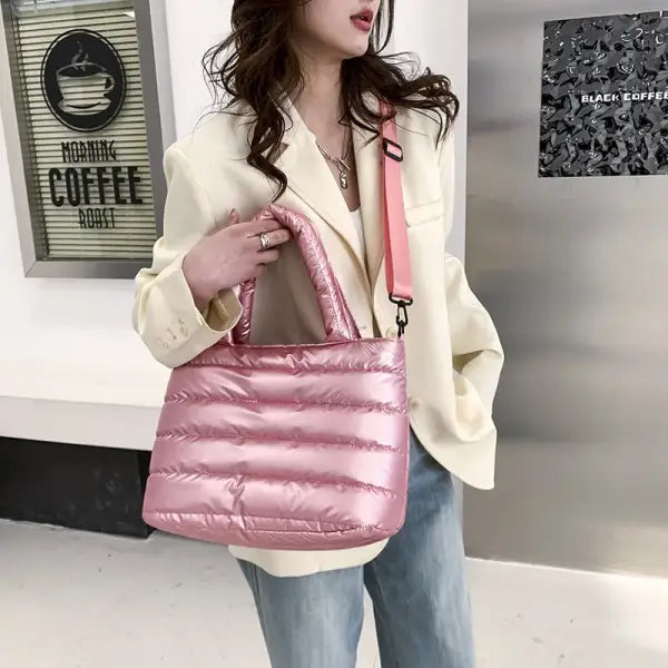 Women Winter Handbags Mobile Space Glossy Female Down Bags Cotton-padded Jacket Shoulder Handbag Cheap Items 2023