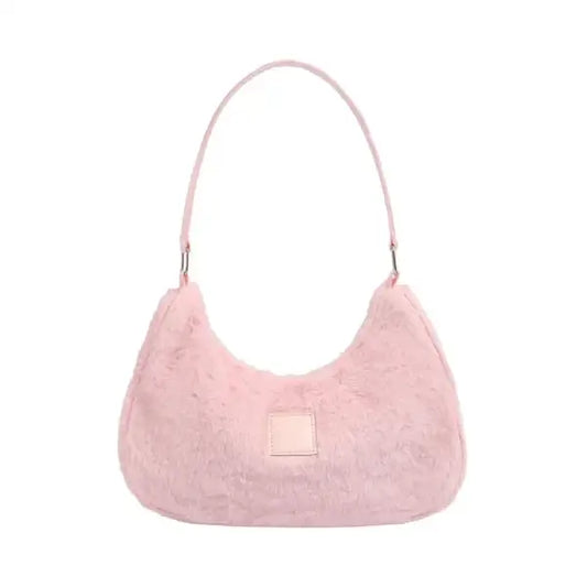 2024 New Autumn/Winter Plush Underarm Bag Korean Style Versatile Handbag Polyester Fiber Soft Single Shoulder Bag