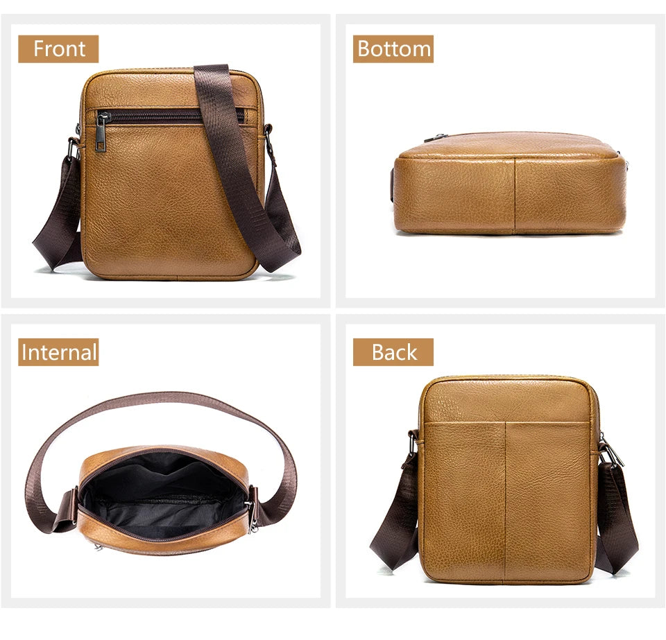WESTAL Men’s Shoulder Bags Genuine Leather Flap Crossbody Bags for Men Purse Messenger Bags Leather 7362