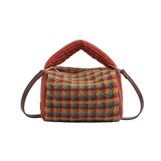 Autumn/Winter2024 New Thousand Birds Pattern Women’s Versatile Handbag Cute Swine Bag Student Commuting Single Shoulder