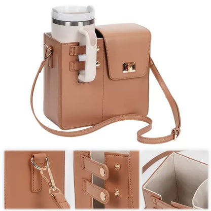 Crossbody Bag for Stanley Cup Purse Portable Water Bottle Holder with Adjustable Shoulder Strap Large Capacity Cup