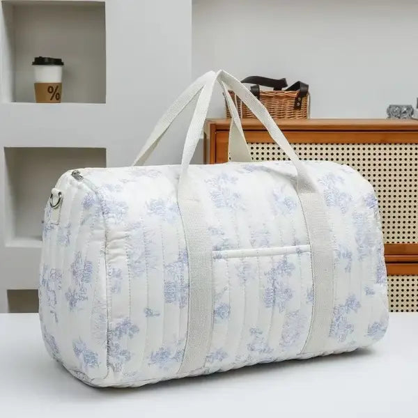 Sac voyage pour parents blanc motif bleu ou rose - Bleu