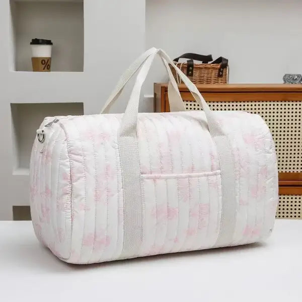 Sac voyage pour parents blanc motif bleu ou rose - Rose