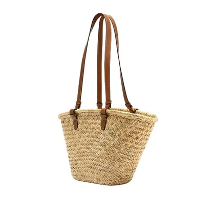 Fashion Large Capacity Straw Basket Bag Handmade Weave Women Shoulder Bags Casual Summer Beach Bag Big Tote Bali