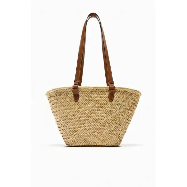 Fashion Large Capacity Straw Basket Bag Handmade Weave Women Shoulder Bags Casual Summer Beach Bag Big Tote Bali