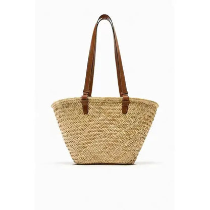 Fashion Large Capacity Straw Basket Bag Handmade Weave Women Shoulder Bags Casual Summer Beach Bag Big Tote Bali