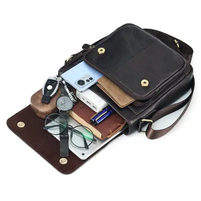 JOYIR Genuine Cowhide Leather Men Vintage Handbags Flap Men’s Shoulder Bags Casual Messenger Bags Fashion Crossbody Bag