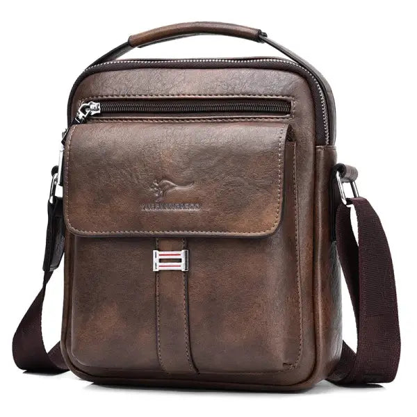 Kangaroo Luxury Brand Men’s Shoulder Bag Vintage Messenger Bag Leather Men Handbag Split Leather Crossbody Bags For Men
