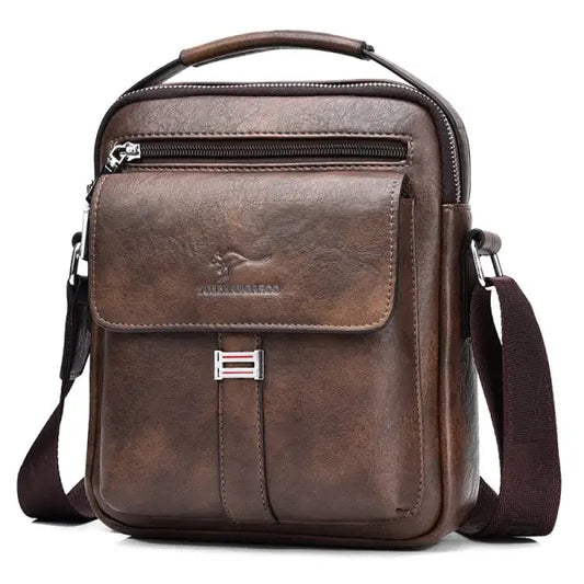 Kangaroo Luxury Brand Men’s Shoulder Bag Vintage Messenger Bag Leather Men Handbag Split Leather Crossbody Bags For Men