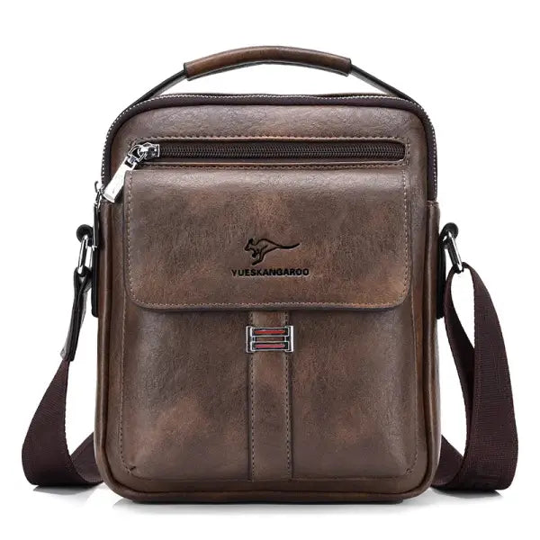 Kangaroo Luxury Brand Men’s Shoulder Bag Vintage Messenger Bag Leather Men Handbag Split Leather Crossbody Bags For Men