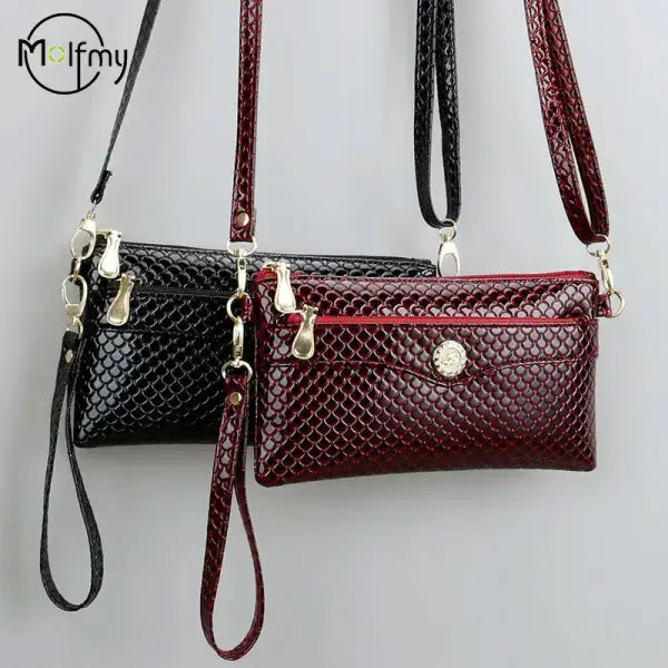 PU Crocodile Pattern Shoulder Bag Fashion Crossbody Bag for Women Small Girl Small Square Phone Bag Hardware Smooth