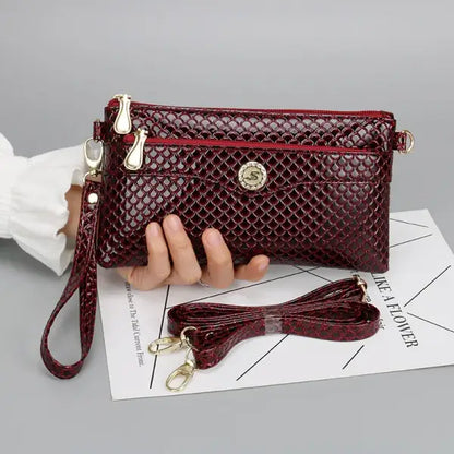 PU Crocodile Pattern Shoulder Bag Fashion Crossbody Bag for Women Small Girl Small Square Phone Bag Hardware Smooth