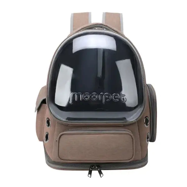 Sac à dos transport pour chat tissu avec hublot 42 x 27 x 34 cm - Kaki