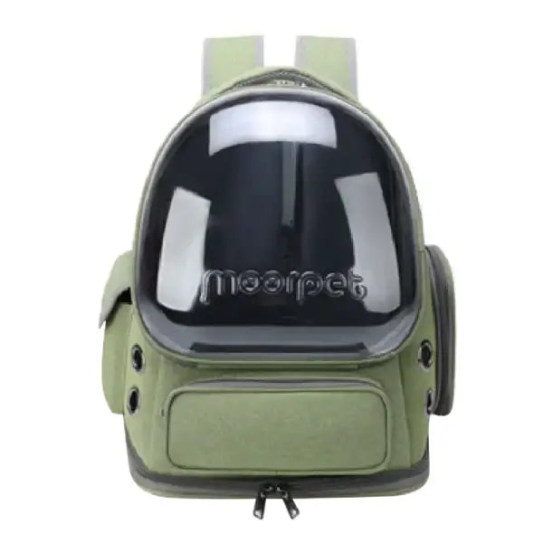 Sac à dos transport pour chat tissu avec hublot 42 x 27 x 34 cm - Vert
