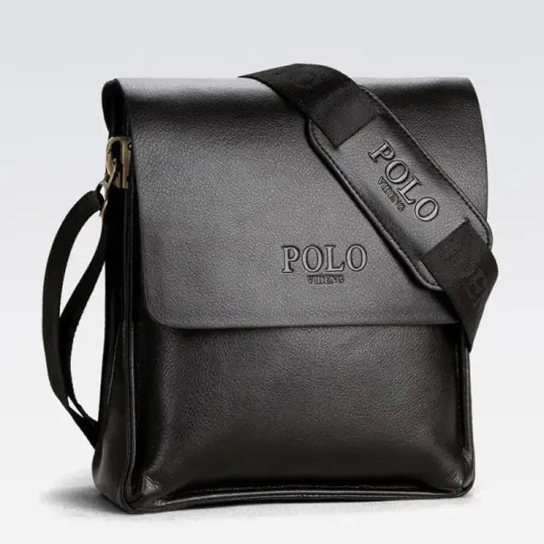 Sac bandoulière homme en cuir véritable – Compact élégant et sécurisé - Noir vertical
