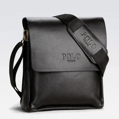 Sac bandoulière homme en cuir véritable – Compact élégant et sécurisé - Noir vertical
