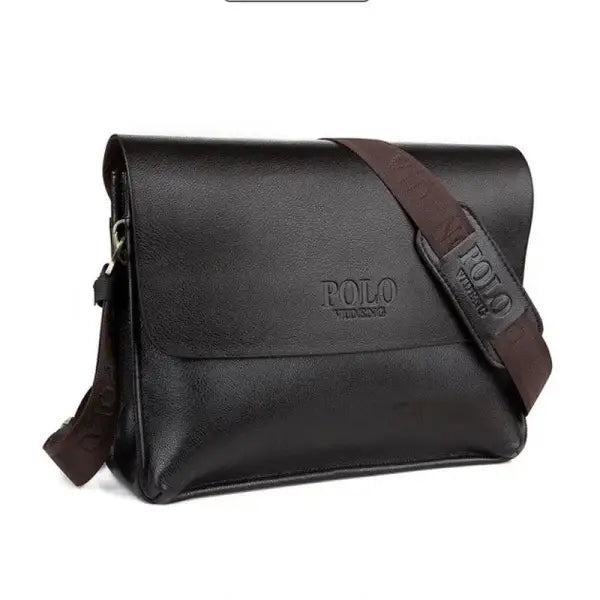 Sac bandoulière homme en cuir véritable – Compact élégant et sécurisé - Marron horizontal