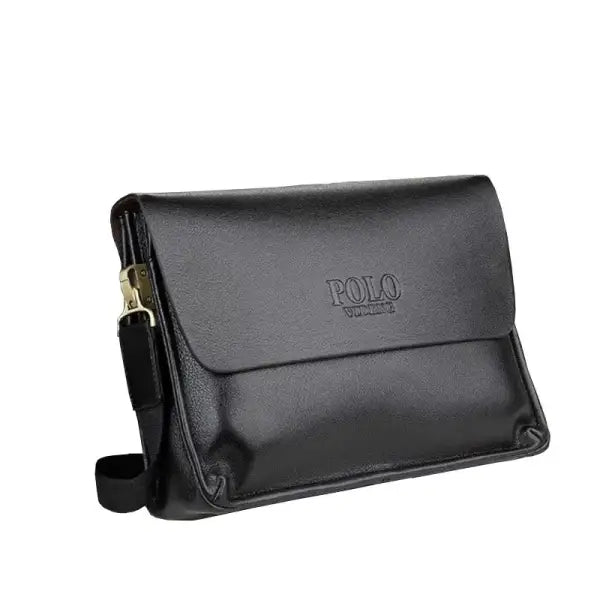 Sac bandoulière homme en cuir véritable – Compact élégant et sécurisé - Noir horizontal