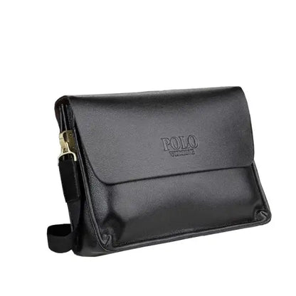 Sac bandoulière homme en cuir véritable – Compact élégant et sécurisé - Noir horizontal