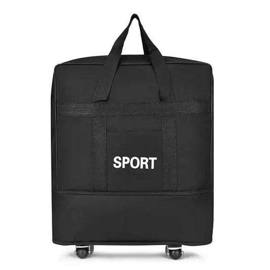 Sac de voyage denim pliable unisexe extensible roulettes professionnel - 114.3 cm