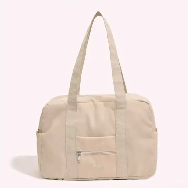Sac week end femme tissu noir - Beige