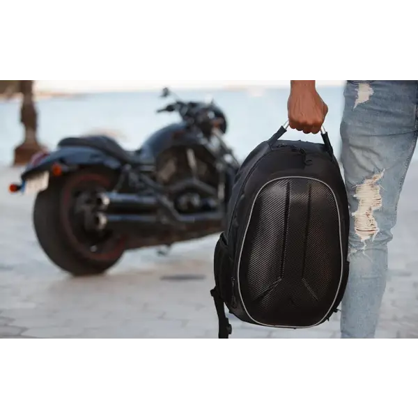 Waterproof Motorcycle Backpack Men Hard Large Capacity Expandable 35L/45L Motorcycle Helmet Bag Helmet Strap Anti-Rum