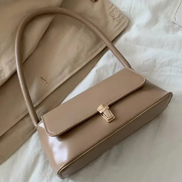 Women Retro Tote Bag Trendy Vintage Underarm Bag Portable Casual PU Leather Solid Color Simple Handle Designer Handbags