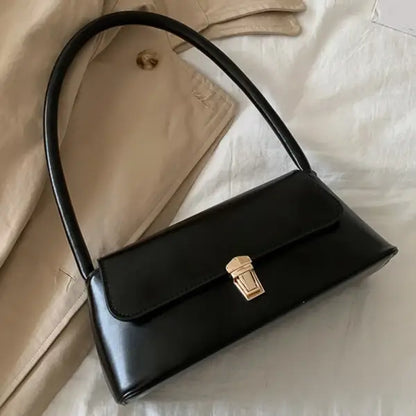Women Retro Tote Bag Trendy Vintage Underarm Bag Portable Casual PU Leather Solid Color Simple Handle Designer Handbags