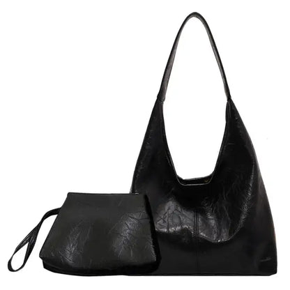 Women Soft Underarm Bag Fashion Hobo Bag and Clutch Versatile 2pcs Shoulder Bag and Handbag Set Satchel Hobo Bag